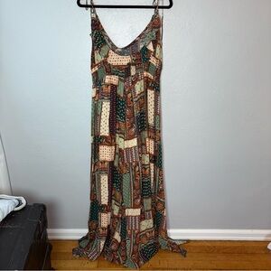 Natural Life Bohemian Patchwork Beaded Strap Detailing Wide Leg Jumpsuit XL